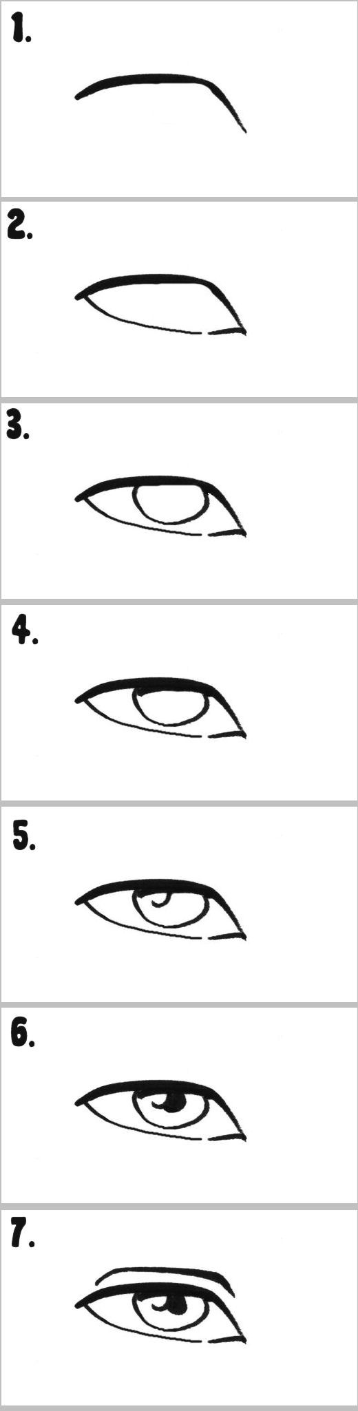 A seven-step breakdown on drawing the eye.