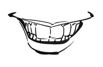 A drawing with every tooth delineated